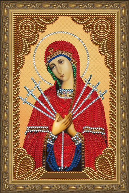 Алмазная мозаика Икона Божией матери Семистрельная, арт. CDX023