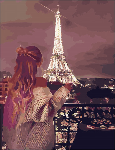 Картина по номерам Ночной Париж, арт. GX34589