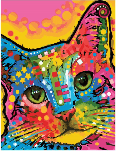 Картина по номерам Разноцветный кот, арт. GX34580