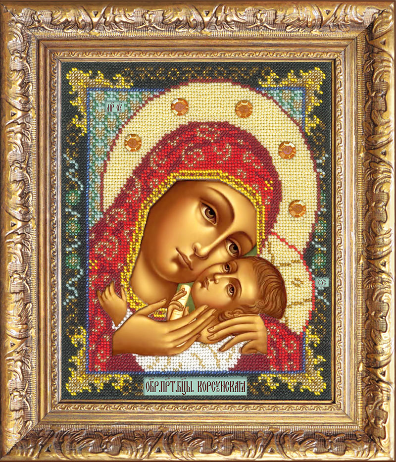 Вышивка бисером Икона Божией Матери Корсунская, арт. БИ-300-302