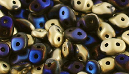 Бусины SUPERDUO MATUBO цвет 23980-98848 матовый, размер 2.5 х 5 мм, 10 гр