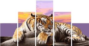 Картина по номерам Тигр на закате (модульная), арт. WX1044