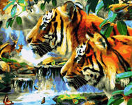 Картина по номерам Тигры в джунглях, арт. GX30664