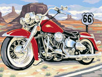 Картина по номерам Красный мотоцикл, арт. EX6097