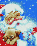 Алмазная мозаика Дед Мороз и плюшевый мишка, арт. EF713 