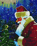 Алмазная мозаика Дед Мороз и птичка, арт. EF145 