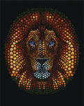 Алмазная мозаика Золотой лев, арт. APK16059 