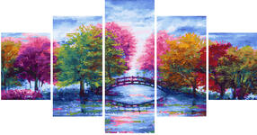 Картина по номерам Разноцветные деревья (модульная), арт. WX1104 