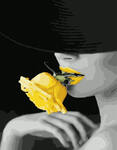 Картина по номерам Девушка с желтой розой, арт. PK51004