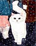 Картина по номерам Белая кошка, арт. GX34100