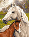 Картина по номерам Лошадь и жеребенок, арт. GX33101