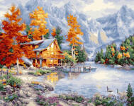 Картина по номерам Осенний домик в горах, арт. GX33108