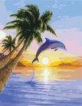 Картина по номерам Дельфин и пальмы, арт. PK38073
