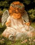 Картина по номерам Ангел с кроликом, арт. GX25607