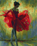 Алмазная мозаика Балерина в красном, арт. APK19076