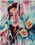 Алмазная мозаика Девушка и розы, арт. GF2978