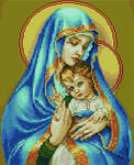 Алмазная мозаика Икона Мадонна с младенцем, арт. EF745