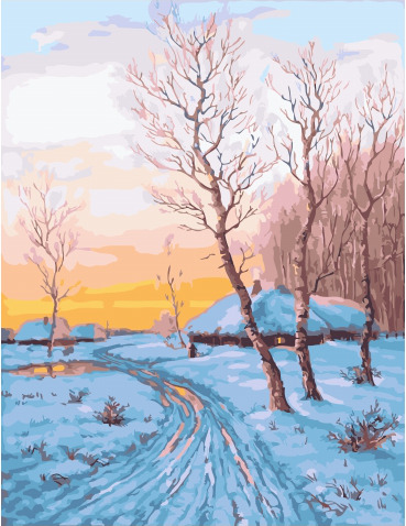 Картина по номерам Зимняя дорога, арт. GX34591