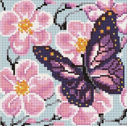 Алмазная мозаика Сиреневая бабочка, арт. BF448