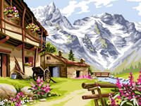 Картина по номерам Весна в горах, арт. EX6109