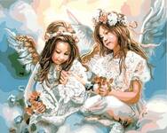 Картина по номерам Девочки-ангелы, арт. GX8963