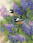 Картина по номерам Птички на кустах сирени, арт. GX34518