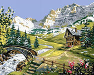 Картина по номерам Домик на альпийских лугах, арт. GX32445