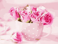 Картина по номерам Бутоны роз в чашке, арт. GX32212