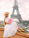 Картина по номерам Девушка в шляпке с букетом роз, арт. PK38063