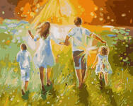 Картина по номерам Летняя прогулка с семьей, арт. PK36001