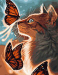 Картина по номерам Бабочки и кошка, арт. GX31131