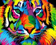Картина по номерам Разноцветный тигр, арт. GX27378