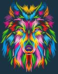 Картина по номерам Радужный волк, арт. GX23828